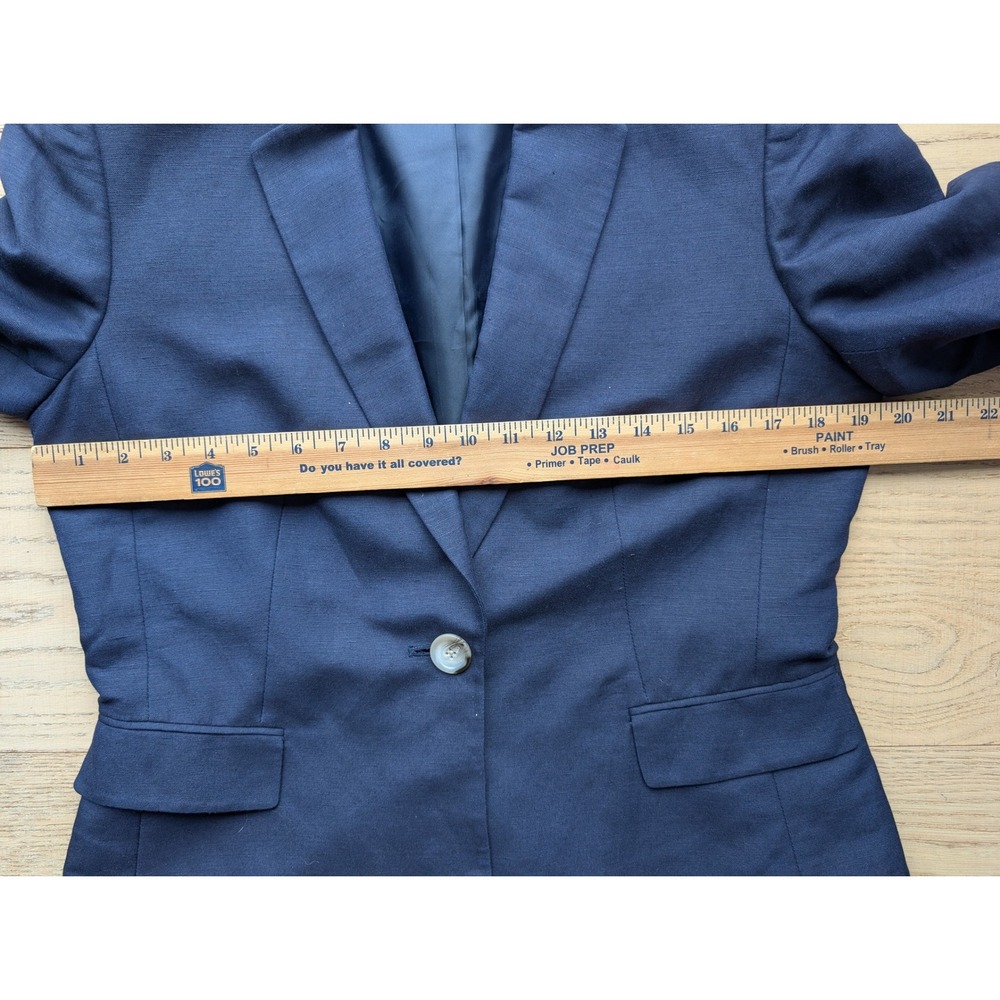 Tahari Arthur S. Levine Blue Linen Blend Blazer Jacket Size 10 Career - Picture 6 of 7
